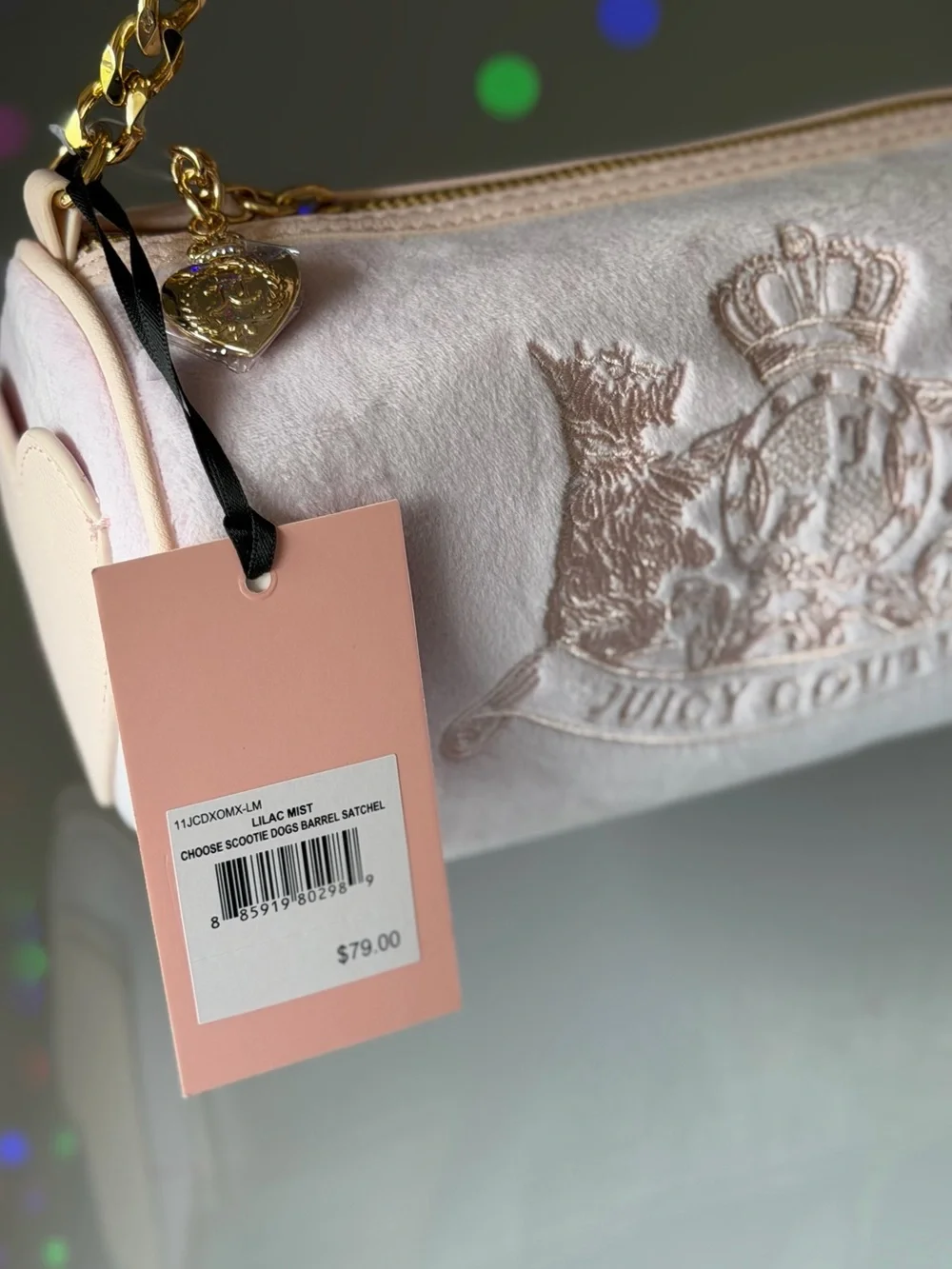 Juicy Couture Lilac Velour Barrel Bag Coin Pouch Y2K 2000s Choose Scottie Dogs